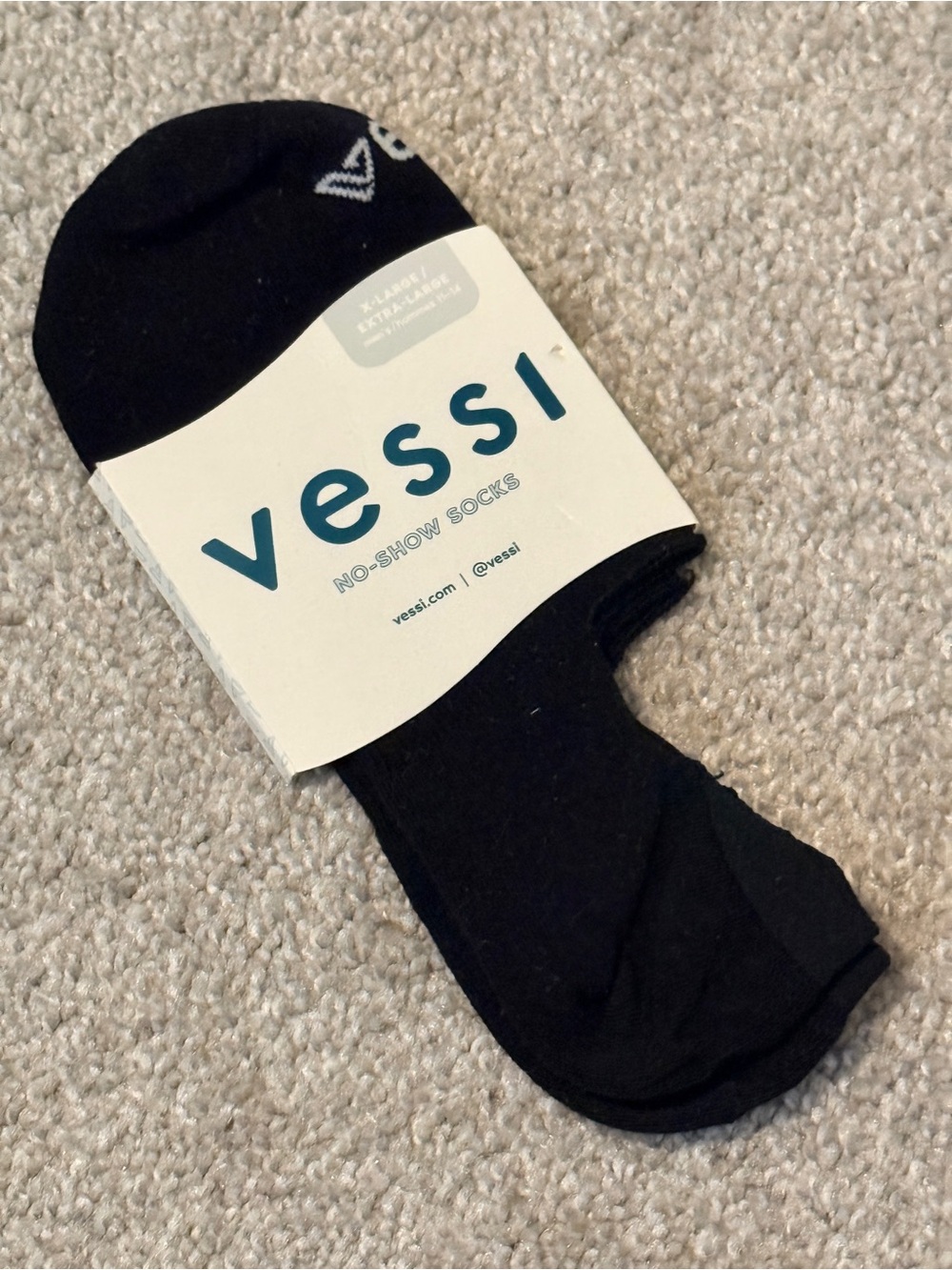 NEW Vessi No-Show Socks Black Size XL Extra-Large Vegan Arch Support